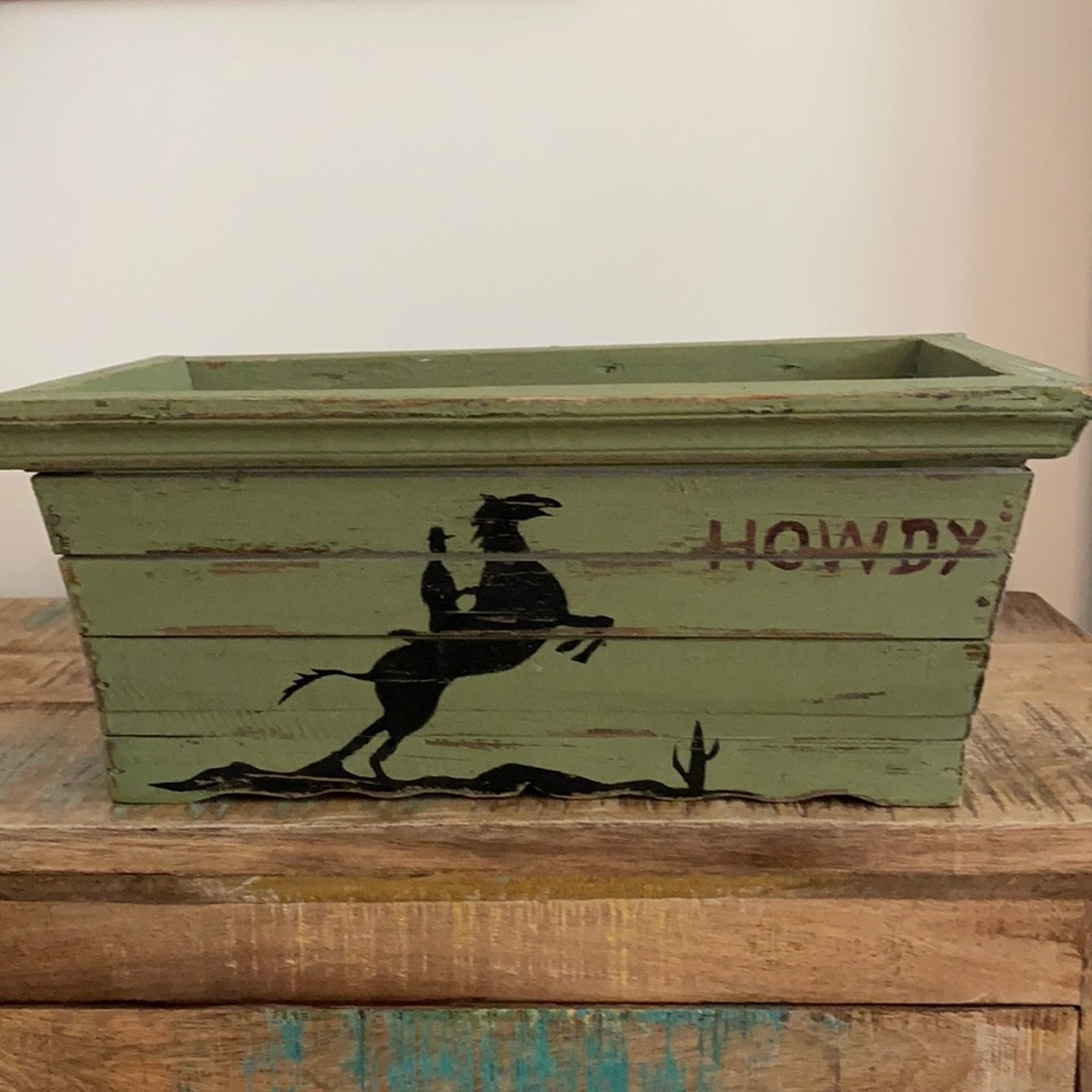 Cowboy planter storage box
